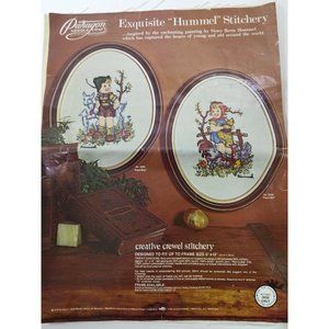 Paragon Hummel Stitchery Kit crewel embroidery farm girl only vintage 1977 oval
